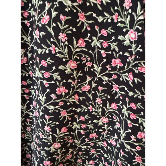 Agnes B. Short Black Floral Wrap Dress Size 1/ Small - Picture 4 of 5